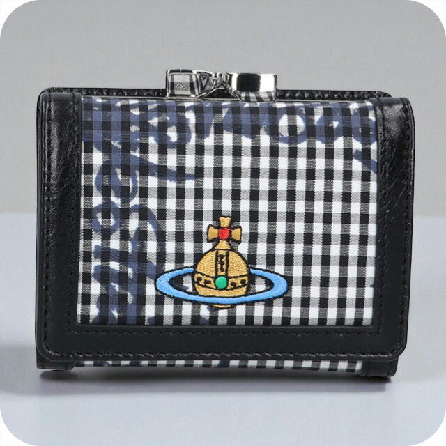 ヴィヴィアン ウエストウッド 三つ折り財布 レディース ブランド Vivienne Westwood ギンガム がま口 ロゴ 51150034W W011T O302 51150034W-W011T-O302