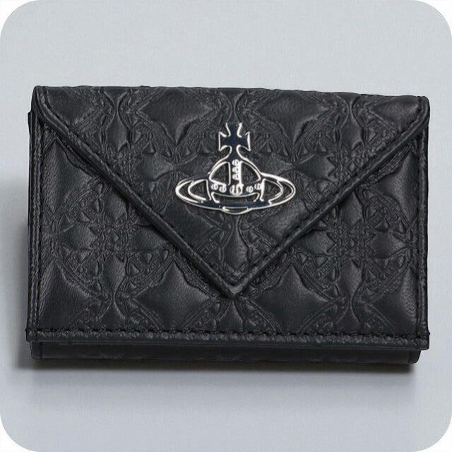 ヴィヴィアン ウエストウッド 三つ折り財布 レディース ブランド Vivienne Westwood エンボスドナッパ ロゴ 5115002FW L003E N403 BLACK 5115002FW-L003E-N403