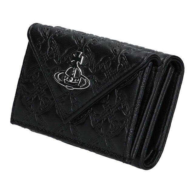 ヴィヴィアン ウエストウッド 三つ折り財布 レディース ブランド Vivienne Westwood エンボスドナッパ ロゴ 5115002FW L003E N403 BLACK 5115002FW-L003E-N403