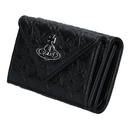 ヴィヴィアン ウエストウッド 三つ折り財布 レディース ブランド Vivienne Westwood エンボスドナッパ ロゴ 5115002FW L003E N403 BLACK 5115002FW-L003E-N403