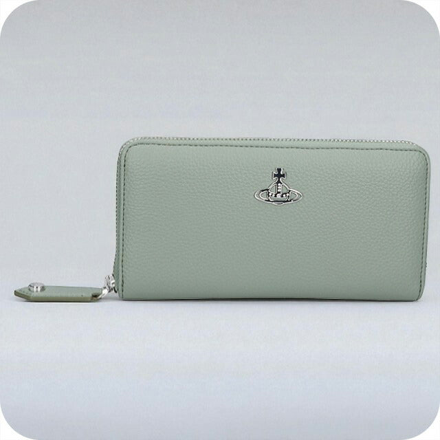 ヴィヴィアン ウエストウッド 長財布 レディース ブランド Vivienne Westwood ピーユーグレイン ロゴ 51060058W S000D M40 GREEN 財布 51060058W-S000D-M40
