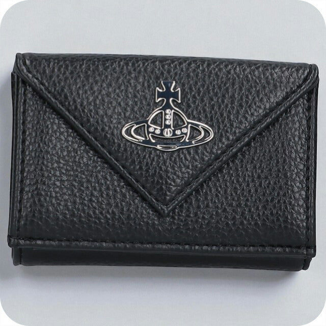 ヴィヴィアン ウエストウッド 三つ折り財布 レディース ブランド Vivienne Westwood ピーユーグレイン ロゴ 5115002FW S000D N403 BLACK 5115002FW-S000D-N403