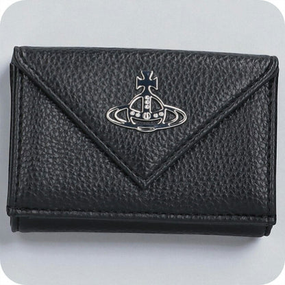ヴィヴィアン ウエストウッド 三つ折り財布 レディース ブランド Vivienne Westwood ピーユーグレイン ロゴ 5115002FW S000D N403 BLACK 5115002FW-S000D-N403