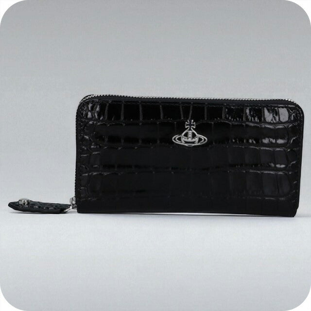 ヴィヴィアン ウエストウッド 長財布 レディース ブランド Vivienne Westwood エンボスクロコレザー ロゴ 51060058W L0098 N401 BLACK 財布 51060058W-L0098-N401