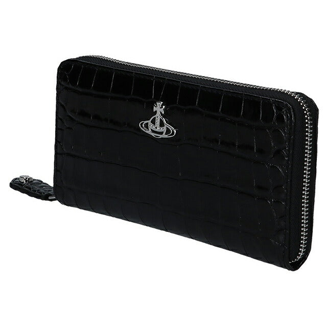 ヴィヴィアン ウエストウッド 長財布 レディース ブランド Vivienne Westwood エンボスクロコレザー ロゴ 51060058W L0098 N401 BLACK 財布 51060058W-L0098-N401