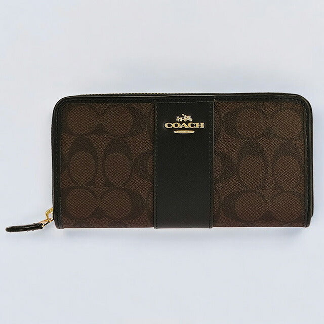 コーチ 長財布 レディース ブランド COACH シグネチャー 54630 IMAA8 1 ブラウン/ブラック 54630-IMAA8-1
