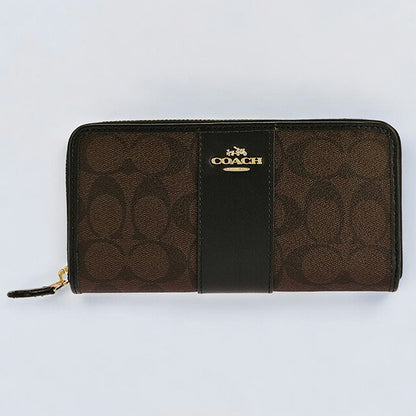 コーチ 長財布 レディース ブランド COACH シグネチャー 54630 IMAA8 1 ブラウン/ブラック 54630-IMAA8-1