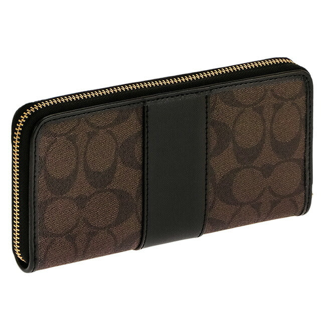 コーチ 長財布 レディース ブランド COACH シグネチャー 54630 IMAA8 1 ブラウン/ブラック 54630-IMAA8-1