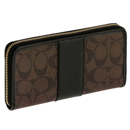 コーチ 長財布 レディース ブランド COACH シグネチャー 54630 IMAA8 1 ブラウン/ブラック 54630-IMAA8-1