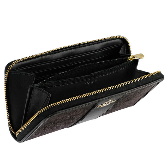 コーチ 長財布 レディース ブランド COACH シグネチャー 54630 IMAA8 1 ブラウン/ブラック 54630-IMAA8-1