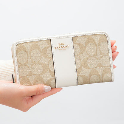 コーチ 長財布 レディース ブランド COACH シグネチャー 54630 IMDQC 1 ライトベージュ/ホワイト 54630-IMDQC-1
