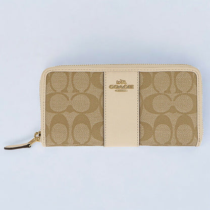 コーチ 長財布 レディース ブランド COACH シグネチャー 54630 IMDQC 1 ライトベージュ/ホワイト 54630-IMDQC-1