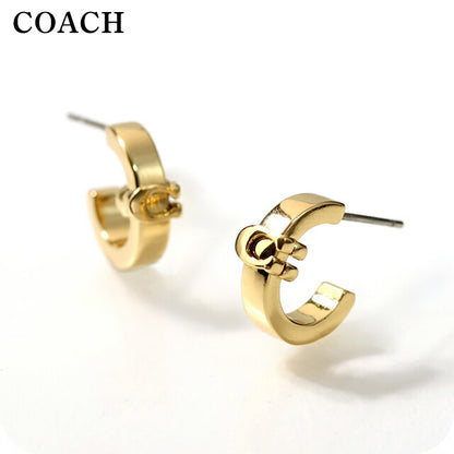 Coach earrings ladies brand COACH logo stud for both ears 560724GLD710 gold accessory 560724GLD710
