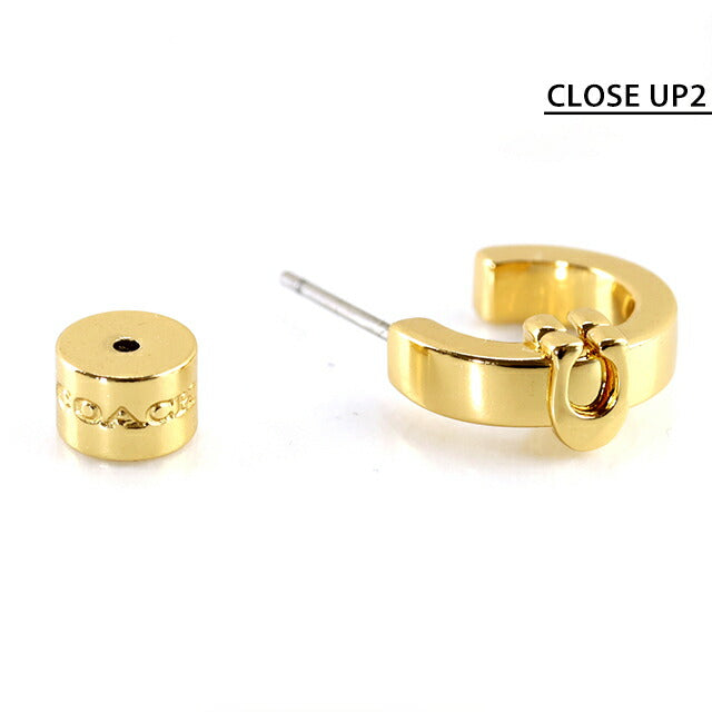 Coach earrings ladies brand COACH logo stud for both ears 560724GLD710 gold accessory 560724GLD710