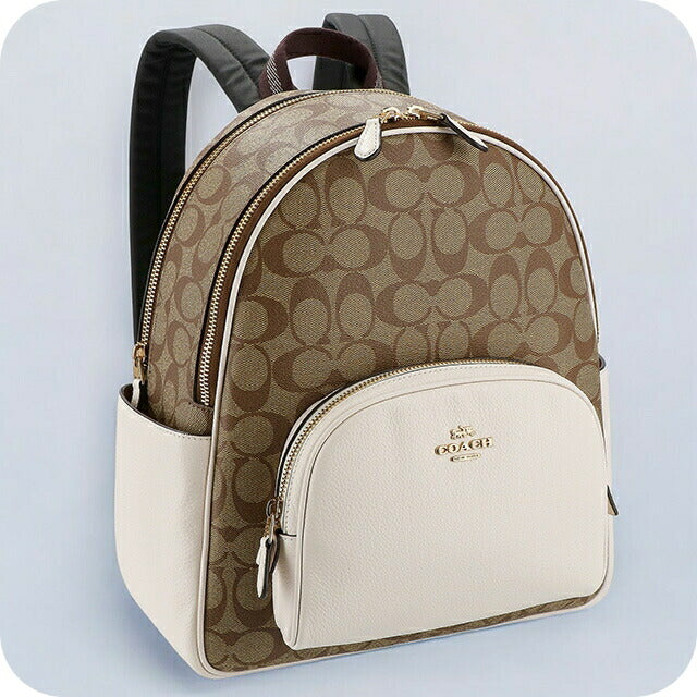 コーチ リュック メンズ レディース ブランド COACH シグネチャー 5671 IMDJ8 1 ベージュ/ホワイト 5671-IMDJ8-1