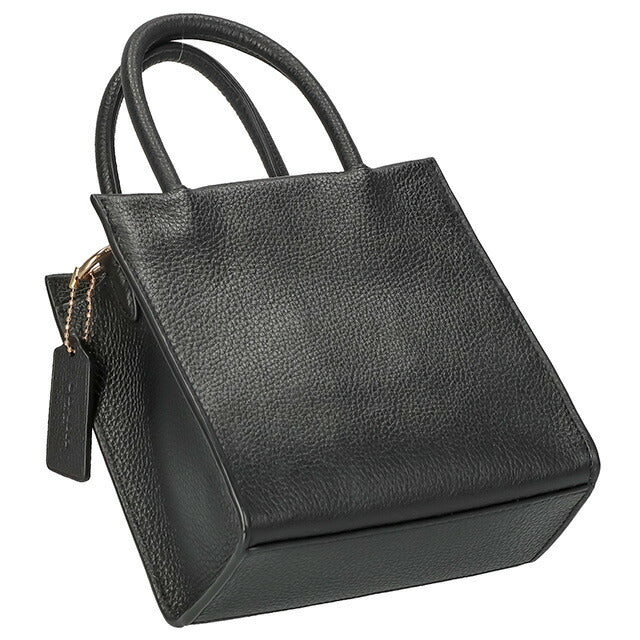 美品✨コーチ ハンドバッグ シグネチャー レザー ブラック 6092 COACH コーチ ショルダーバッグ シグネチャー レザー ブラック