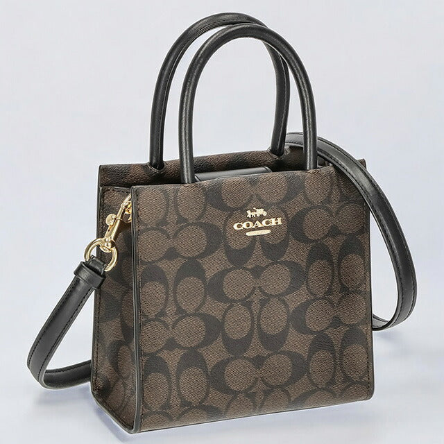 コーチ ハンドバッグ レディース ブランド COACH シグネチャー 5693 IMAA8 1 ブラウン/ブラック 5693-IMAA8-1