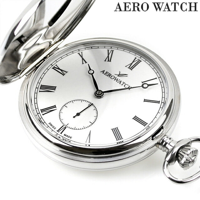 アエロウォッチ 手巻き 懐中時計 メンズ レディース ペンダントウォッチ AEROWATCH 57819 AA02 アナログ ホワイト 白 スイス製 記念品 プレゼント ギフト 57819-AA02