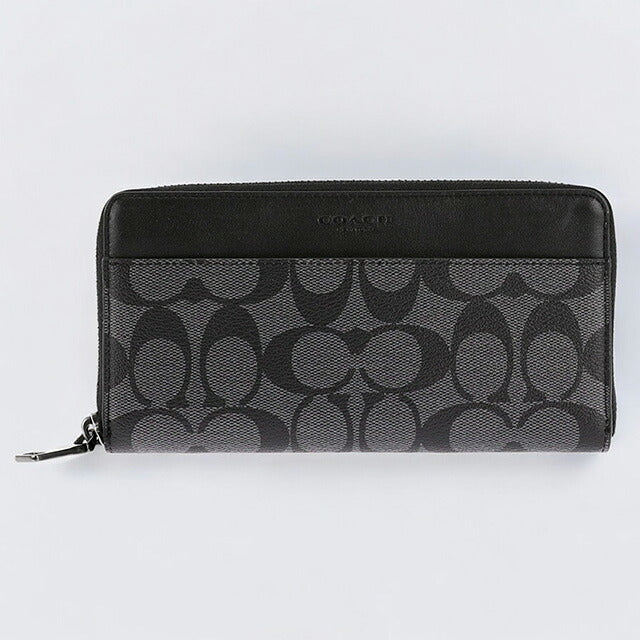 コーチ 長財布 レディース ブランド COACH シグネチャー 58112 CQ BK 1 チャコール/ブラック 58112-CQ-BK-1