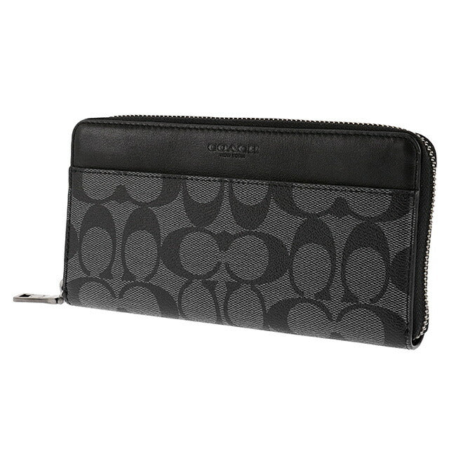 コーチ 長財布 レディース ブランド COACH シグネチャー 58112 CQ BK 1 チャコール/ブラック 58112-CQ-BK-1