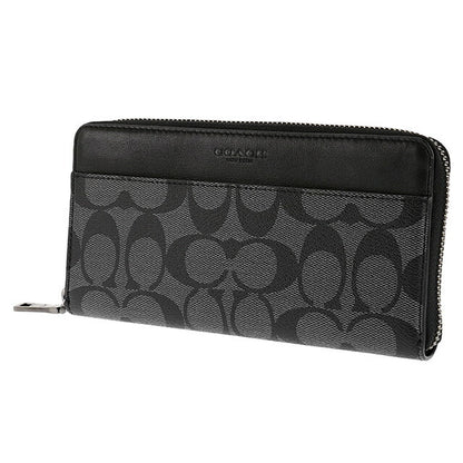 コーチ 長財布 レディース ブランド COACH シグネチャー 58112 CQ BK 1 チャコール/ブラック 58112-CQ-BK-1