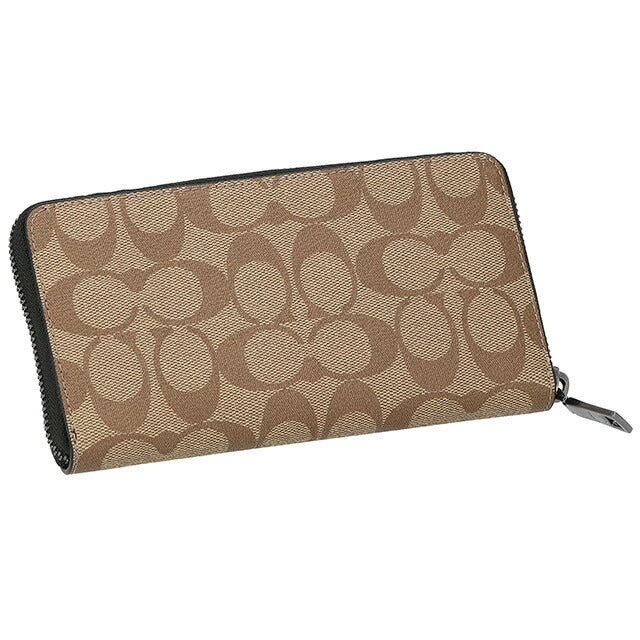 コーチ 長財布 メンズ ブランド COACH シグネチャー 58112 QBTN2 1 タン/ブラック 58112-QBTN2-1