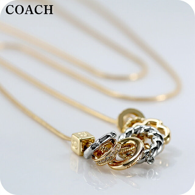 コーチ ネックレス レディース ブランド COACH シグネチャー ロンデル チャーム 581208TWO975 ゴールド アクセサリー 581208TWO975