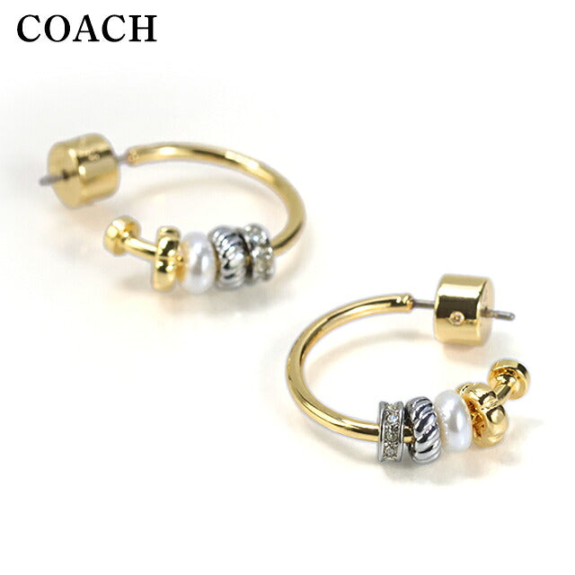 コーチ ピアス レディース ブランド COACH シグネチャー ロンデル チャーム スタッド 両耳用 581216TWO975 ゴールド アクセサリー 581216TWO975