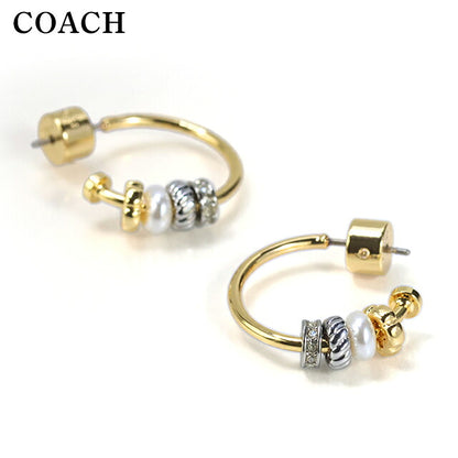 コーチ ピアス レディース ブランド COACH シグネチャー ロンデル チャーム スタッド 両耳用 581216TWO975 ゴールド アクセサリー 581216TWO975