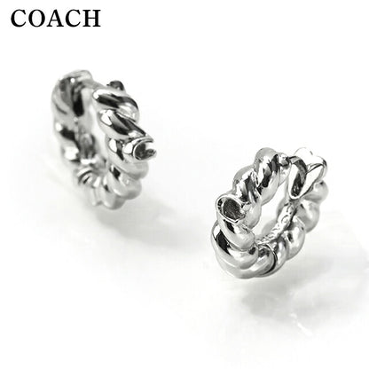コーチ ピアス レディース ブランド COACH シグネチャー C ツイスト ハギー フープ 両耳用 581218RHO030 シルバー アクセサリー 581218RHO030