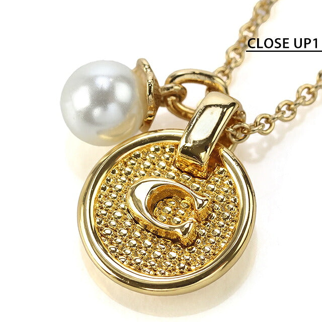 コーチ ネックレス レディース ブランド COACH シグネチャー C テクスチャード コイン 581274GLD710 ゴールド アクセサリー 581274GLD710