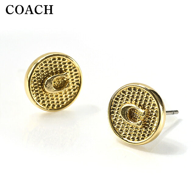 コーチ ピアス レディース ブランド COACH シグネチャー C テクスチャード コイン スタッド 両耳用 581278GLD710 ゴールド アクセサリー 581278GLD710