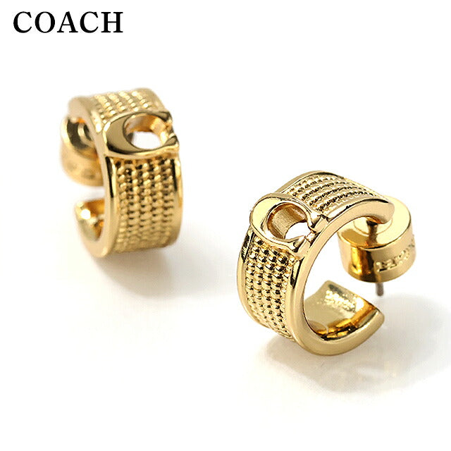 コーチ ピアス レディース ブランド COACH シグネチャー C テクスチャード ハギー スタッド 両耳用 581279GLD710 ゴールド アクセサリー 581279GLD710