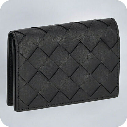 ボッテガ・ヴェネタ 名刺入れ メンズ ブランド BOTTEGA VENETA イントレチャート レザー 593115 V3UH2 8803 ブラック 593115-V3UH2-8803