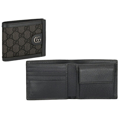 グッチ 二つ折り財布 レディース ブランド GUCCI レザー 597609-UULBN 1244 グレー ウォレット 高級 おしゃれ プレゼント 実用的