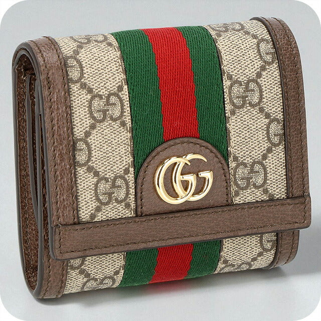 グッチ 三つ折り財布 レディース ブランド GUCCI 644334-96IWG 8745 ブラウン ウォレット 高級 おしゃれ プレゼント 実用的