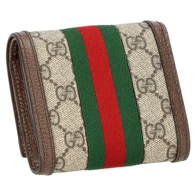 グッチ 三つ折り財布 レディース ブランド GUCCI 644334-96IWG 8745 ブラウン ウォレット 高級 おしゃれ プレゼント 実用的