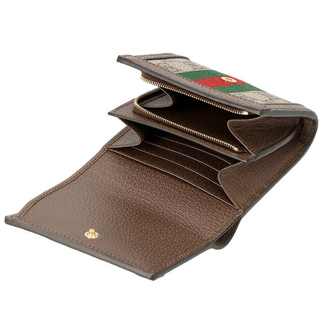 グッチ 三つ折り財布 レディース ブランド GUCCI 644334-96IWG 8745 ブラウン ウォレット 高級 おしゃれ プレゼント 実用的