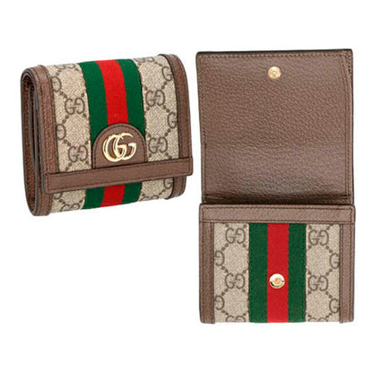 グッチ 三つ折り財布 レディース ブランド GUCCI 644334-96IWG 8745 ブラウン ウォレット 高級 おしゃれ プレゼント 実用的