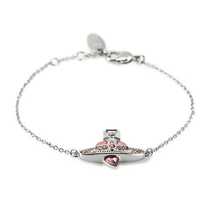 Vivienne Westwood 手链女装品牌 Vivienne Westwood 新款钻石心形 6102021T 02P686 银色粉色 6102021T-02P686