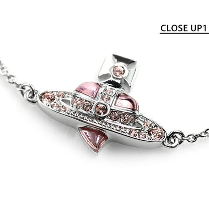 Vivienne Westwood 手链女装品牌 Vivienne Westwood 新款钻石心形 6102021T 02P686 银色粉色 6102021T-02P686