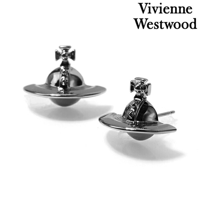 ヴィヴィアン ウエストウッド ピアス レディース ブランド Vivienne Westwood ロゴ スタッド 両耳用 62010038-S001 ガンメタル アクセ 62010038-S001