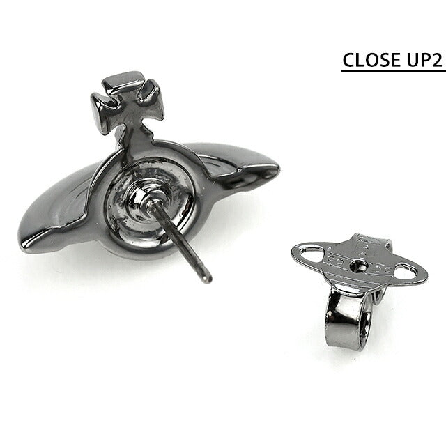 ヴィヴィアン ウエストウッド ピアス レディース ブランド Vivienne Westwood ロゴ スタッド 両耳用 62010038-S001 ガンメタル アクセ 62010038-S001