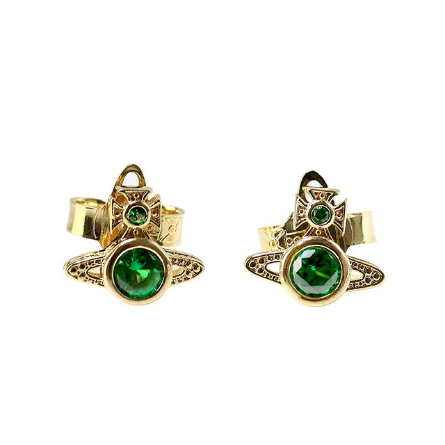 ヴィヴィアン ピアス レディース Vivienne Westwood ロンドンオーブ ロゴ 62010220 02R245 ゴールド グリーン アクセサリー ビビアン 62010220-02R245