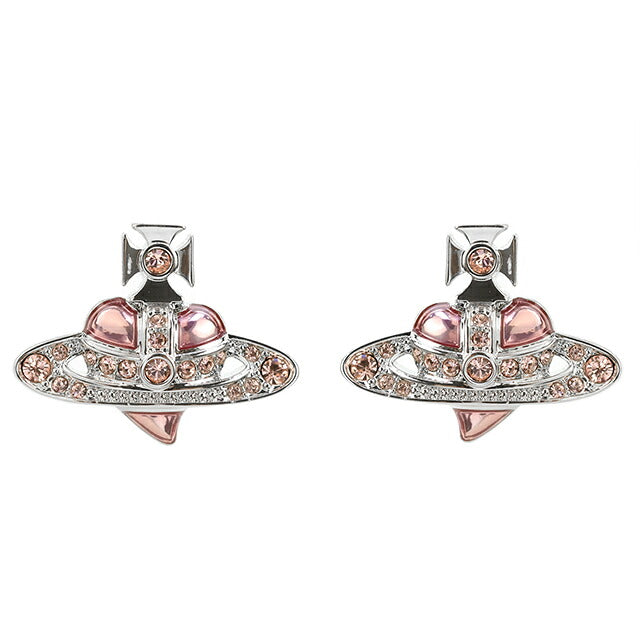 Vivienne Westwood 耳环女式品牌 Vivienne Westwood 新款双耳钻石心形耳钉 6201033K 02P686 6201033K-02P686