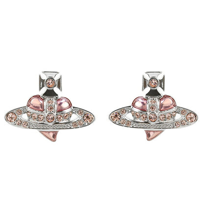 Vivienne Westwood 耳环女式品牌 Vivienne Westwood 新款双耳钻石心形耳钉 6201033K 02P686 6201033K-02P686