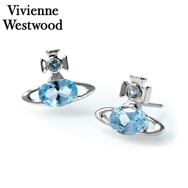 Vivienne Westwood 耳环女式品牌 Vivienne Westwood ALLIE 双耳耳钉 6201034P 02P426 银蓝色 6201034P-02P426