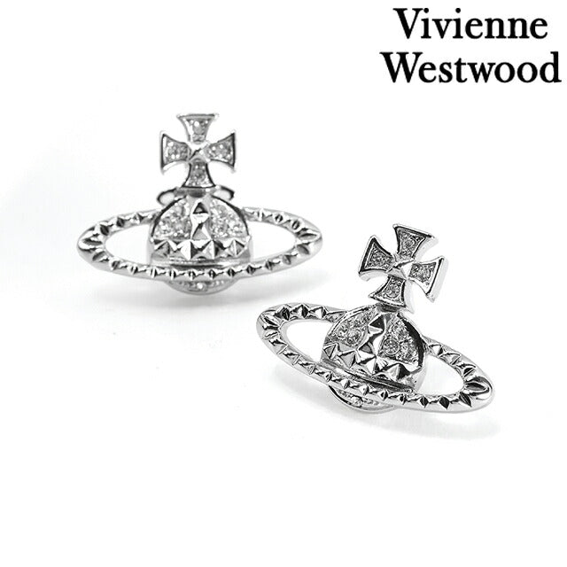 ヴィヴィアン ウエストウッド ピアス レディース ブランド Vivienne Westwood ロゴ スタッド 両耳用 6201035E-02W110 シルバー アクセ 6201035E-02W110