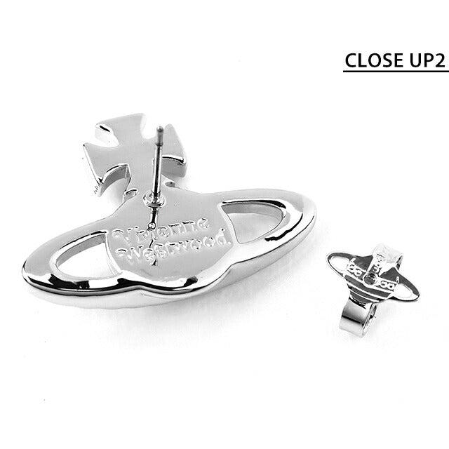 【美品】ヴィヴィアンウエストウッド ピアス オーブ×リボン　両耳セット 　シルバ 美品】ヴィヴィアンウエストウッド ピアス オーブ×リボン 両耳