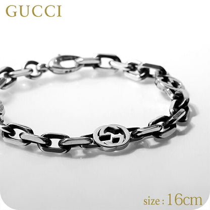 グッチ ブレスレット メンズ レディース ブランド GUCCI インターロッキング チェーン ロゴ 620798 J8400 0811 シルバー アクセサリー 620798-J8400-0811-16